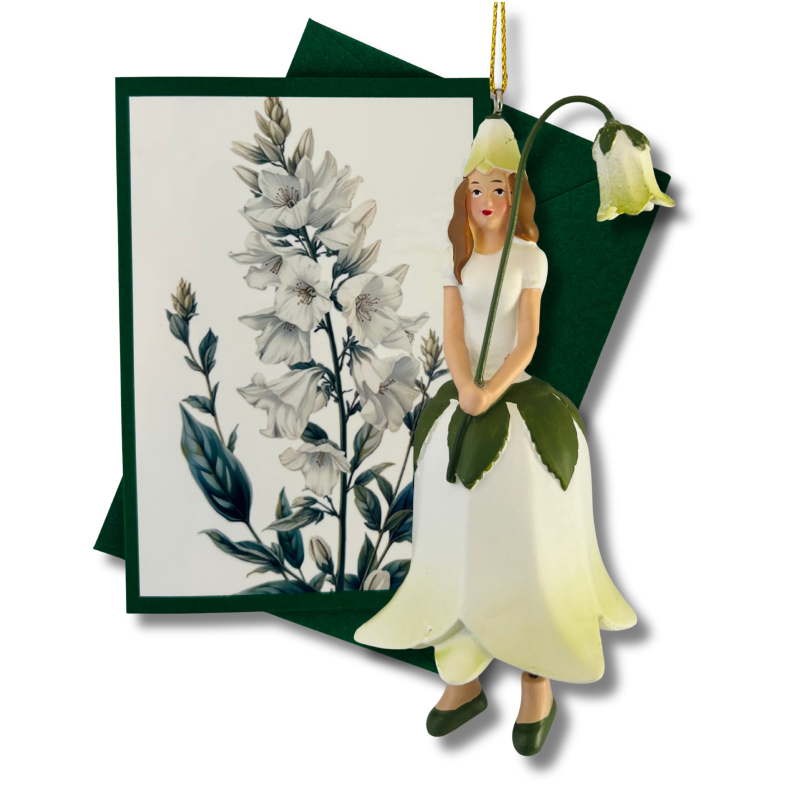 Mini-Karte Glockenblume weiß