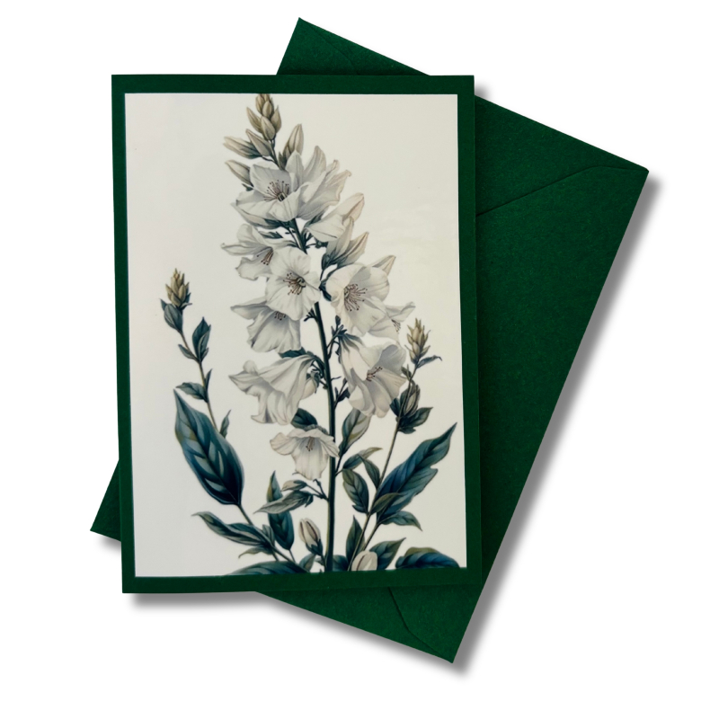 Mini-Karte Glockenblume weiß