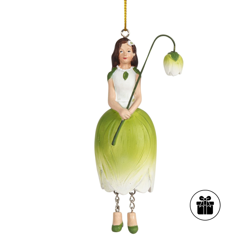 Tulpenmädchen WEISS-GRÜN zum Hängen