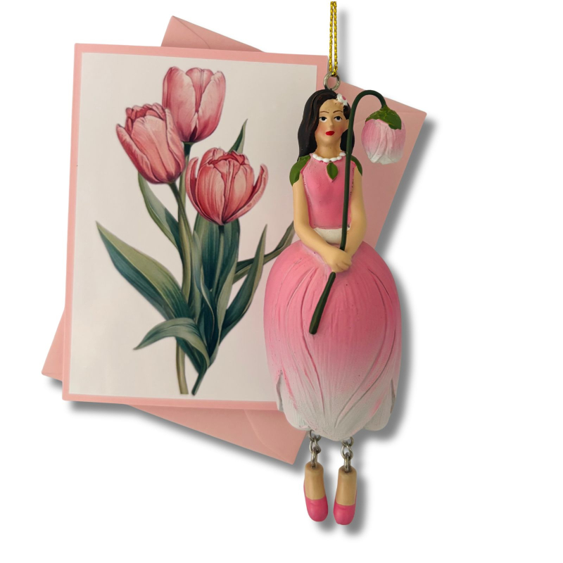 Mini-Karte Tulpe rosa