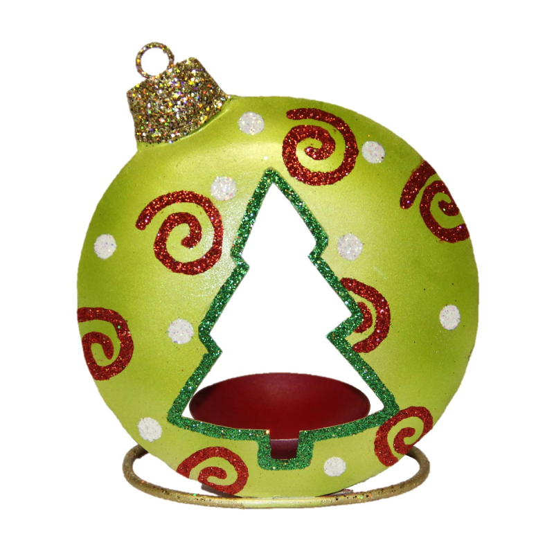 Weihnachtskugel Tannenbaum mit Teelichthalter