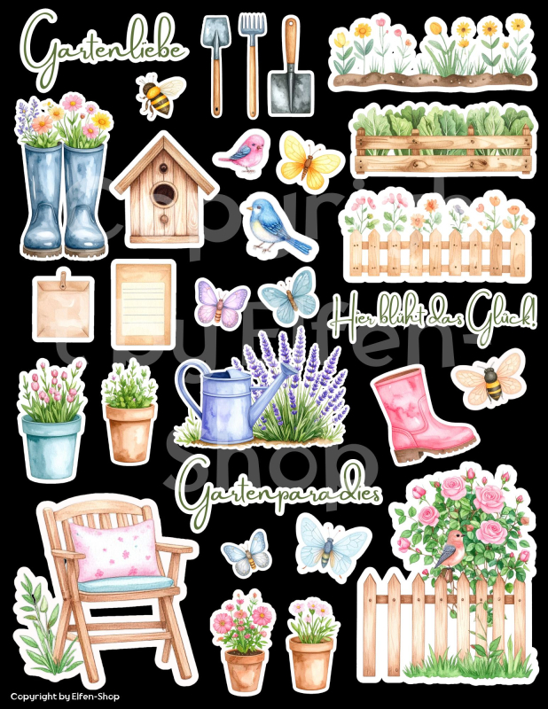 Stickerset Gartenparadies
