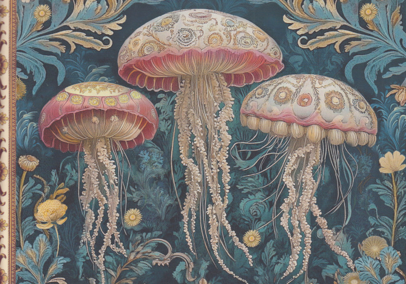 Notizheft Méduses Art Nouveau