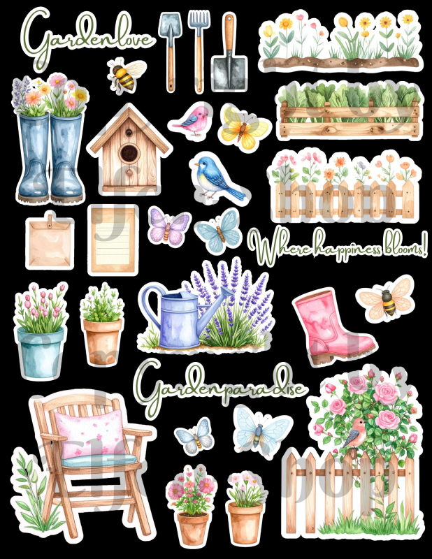 Stickerset Gartenparadies