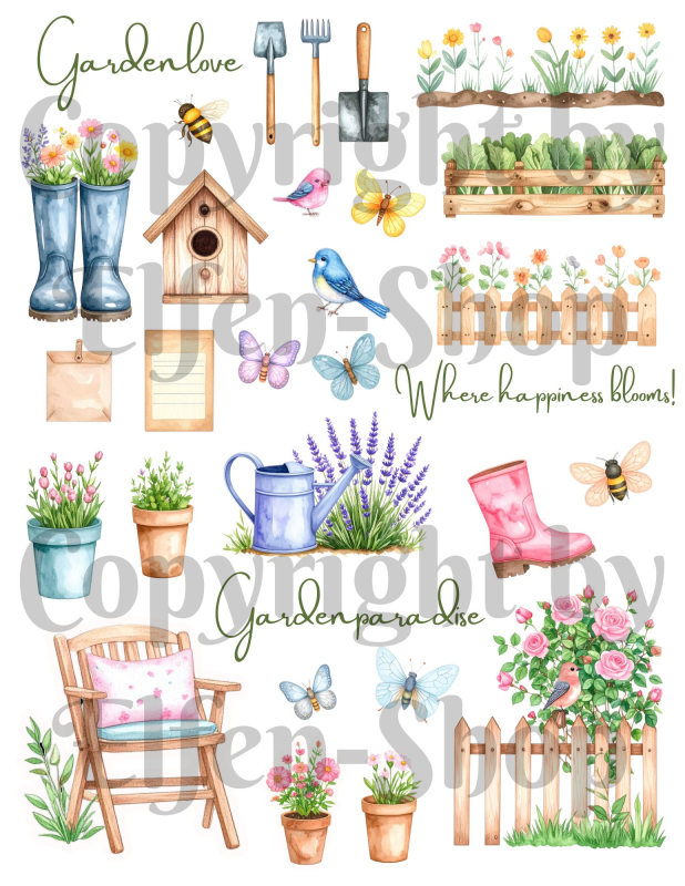 Stickerset Gartenparadies